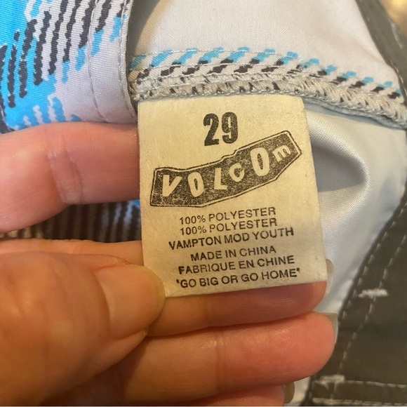 NWT~Volcom Big Youth Blue Plaid Swim Shorts Size 29 (18) - Picture 5 of 7